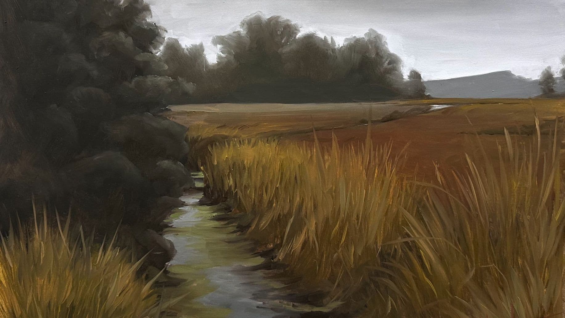 Moss Landscape, an oil painting
